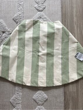 ASOS Sage Green and White Striped Skater Skirt
